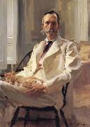Cecilia Beaux Man with the Cat Portrait of Henry Sturgis Drinker painting